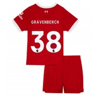 Liverpool Ryan Gravenberch #38 Hemmaställ Barn 2023-24 Korta ärmar (+ Korta byxor)